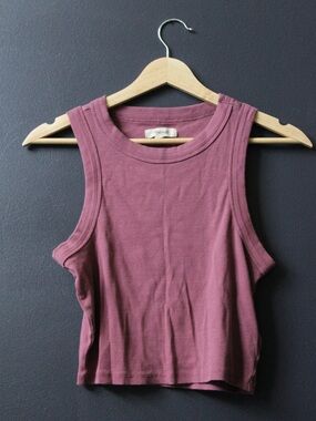 Madewell Supima Rib Crop Tank - Mauve